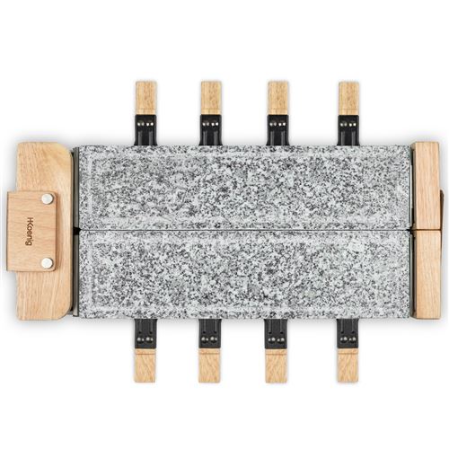 H.koenig Beige Appareil À Raclette Wod362 Avec Grill En Pierre Pour 8 Personnes 1400 W Bois Clair - Neuf - Image 2