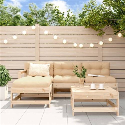 VIDAXL  - Salon de jardin 5 pcs bois massif de pin
