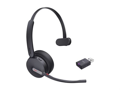 Non Communiqué Yealink Wh64 Hybrid Mono - Micro-Casque - Sur-Oreille - Dect / Bluetooth - Sans Fil - Usb-A Via Adaptateur Dect, Usb-C - Certifié Pour Microsoft Teams