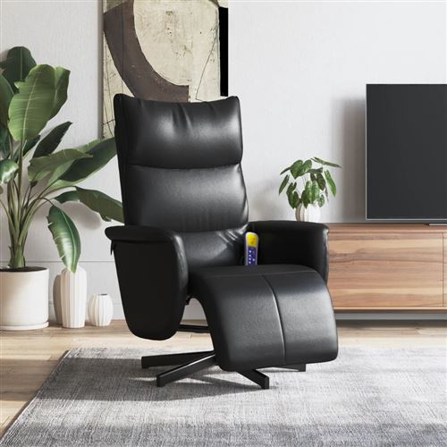 Non Communiqué Noir Vidaxl Fauteuil De Massage, Relaxation Avec Repose-Pieds Similicuir