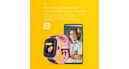 Montre intelligente pour enfants enfants 4g wifi gps-tracker montre pour enfants téléphone sos-tracker numérique rose