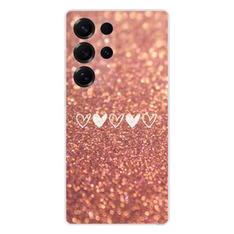 Coque en silicone - Compatible Samsung Galaxy S25 Ultra - design paillettes coeur - 1