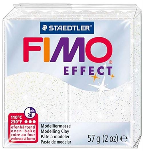 Staedtler Fimo pâte à modeler à effet 57 grammes paillettes blanches