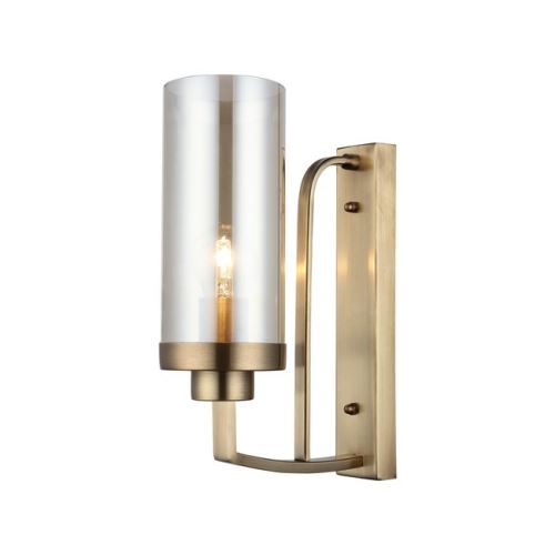 HOMEMANIA Lampe Murale Kentmen - Applique - Or en Métal, Verre, 11 x 22 x 32 cm, 1 x E27, Max 40W