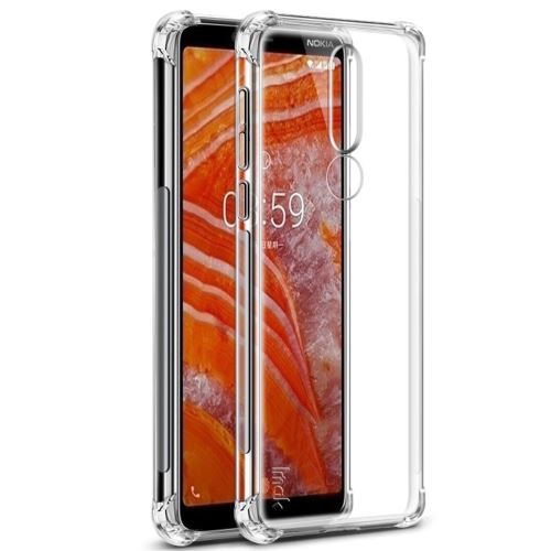 Coque en TPU anti-goutte soyeux transparent pour votre Nokia 3.1 Plus