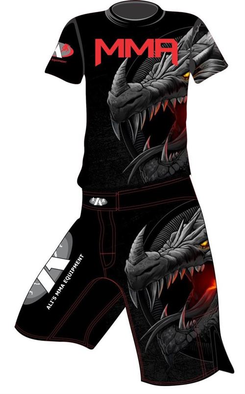 Ali’s Fightgear Ensemble de vêtements MMA pour homme noir