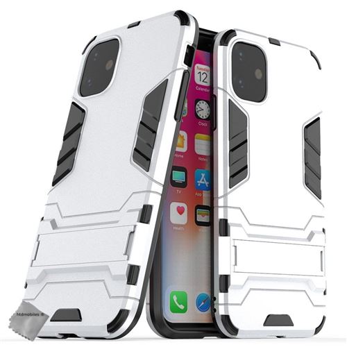 Housse etui coque rigide anti choc pour Apple iPhone 11 + film ecran - ARGENT - htdmobiles