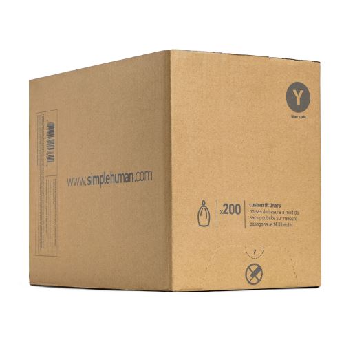 simplehuman Code Y Sacs Poubelle Sur Mesure Carton De 200 Sacs Plastique Blanc