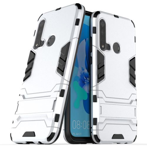 Coque en TPU garde hybride cool avec béquille argent pour votre Huawei P20 lite (2019)/Nova 5i