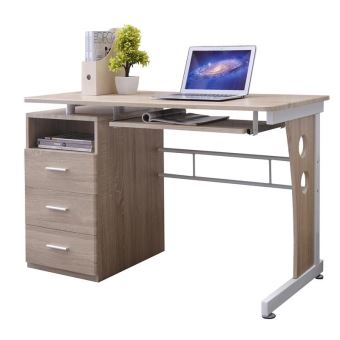 Bureau Informatique Couleur Chene Avec Tiroirs De Rangement Achat Prix Fnac