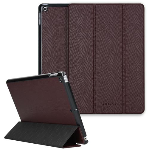 Étui de tablette portefeuille Kesia Serpent Trifold pour iPad 10.2 (2019 / 2020 / 2021) Rouge foncé Selencia