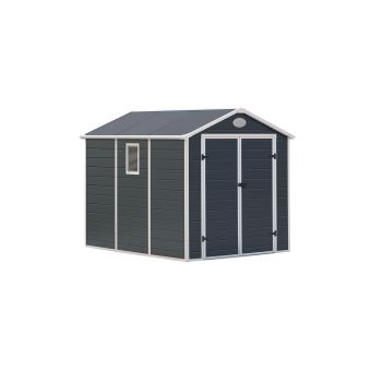 89 85 Sur Abri De Jardin En Resine Fiorella 5 23 M Exterieur 278x188x225 Cm Anthracite Blanc Mobilier De Jardin Achat Prix Fnac