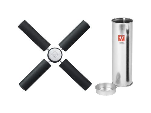 ZWILLING Dessous de Plat, 22 x 22 cm, Silicone, Noir et Argent&eacute;