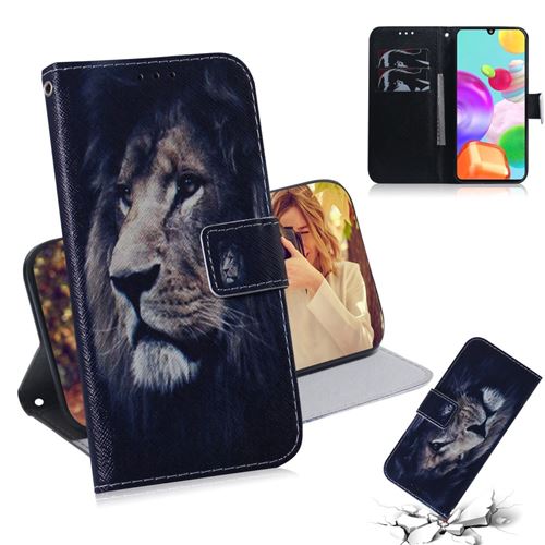 Etui en PU peau d'impression Lion pour votre Samsung Galaxy A41 (Global Version)