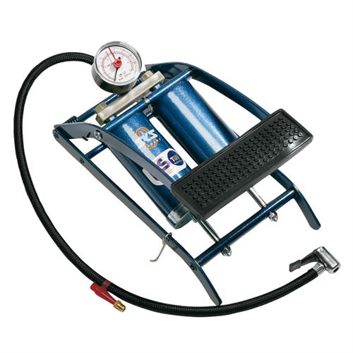 SKS  Pompe Twin Air Pied Avec Manometre