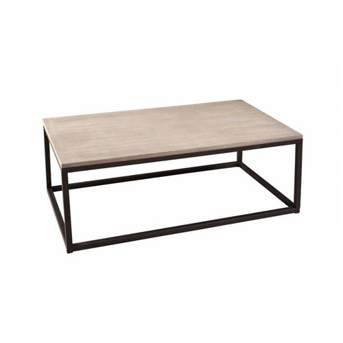 Table basse industrielle rectangulaire 115 x 65 cm LEA en bois de paulownia et en métal