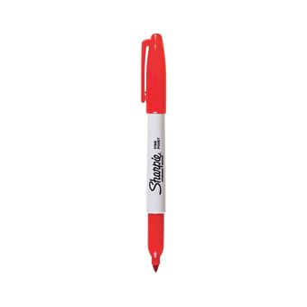 Sharpie - Marqueur permamnent FINE, rouge (P52221) largeur de tracé: environ 1,0 mm, pointe ogive (S0185131/S0810940)