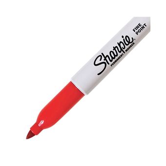 Sharpie - Marqueur permamnent FINE, rouge (P52221) largeur de tracé: environ 1,0 mm, pointe ogive (S0185131/S0810940)