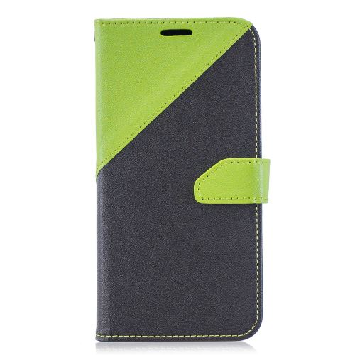 Etui en PU épissage bicolore grain de sable vert avec support pour votre Samsung Galaxy A70