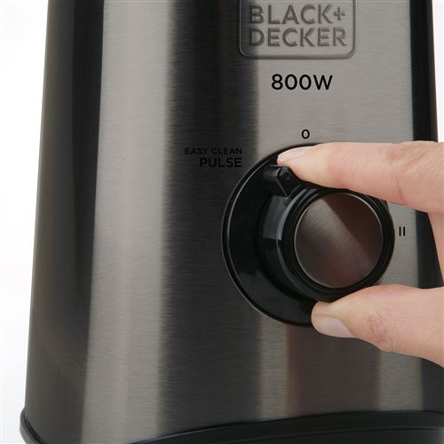 BLACK+DECKER BXJB1000E - Blender mixeur, bol en verre, 1.5 litres, 3  vitesses + Pulse, lames en acier inoxydable, noir : : Cuisine et  Maison