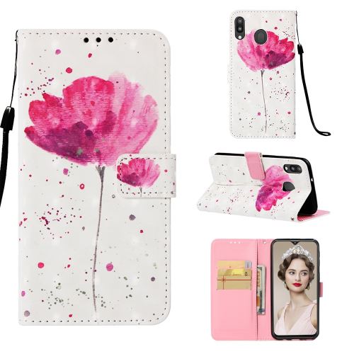 Etui en PU impression de motifs fleur vive pour votre Samsung Galaxy M20