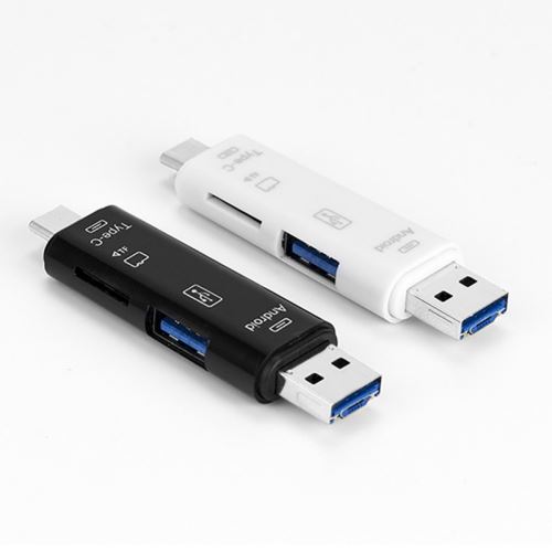 Alpexe Lecteur de Carte SD/Micro SD (TF) 3 en 1 Universel USB Type C, USB- A 3.0 pour SD, SDXC, SDHC, TF, Micro SD, Micro SDXC, Micro SDHC et Plus