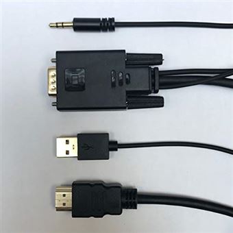 32 Sur Cabling Cable Vga Vers Hdmi Convertisseur Vga Vers Cable Hdmi Audio Et Usb Pour Connecter Ancien Modele De Pc Vers Tv Ecran Ou Projecteur Hdmi Male Male