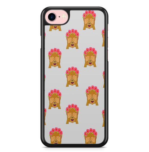 Coque Fifrelin pour iPhone 7 PLUS et iPhone 8 PLUS Singes Emoji Couronne de Fleurs