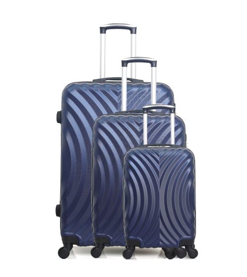 Set de 3 valises HERO | LAGOS-A Bleu marine en ABS