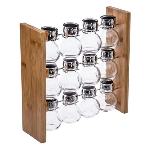 Présentoir à Epices Bambou Wall 12 Pots Naturel