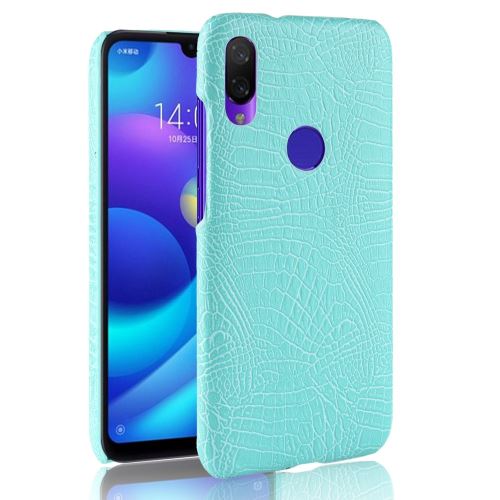Etui en PU crocodile cyan pour votre Xiaomi Redmi Note 7