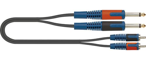 Roksolid Câble audio 2 prises Jack mono 6,3 mm vers 2 prises phono mâles Longueur 5 m