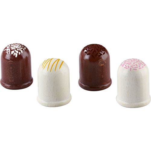 Haba mousse kissing junior 3 x 4 cm bois blanc/brun 4-pièces