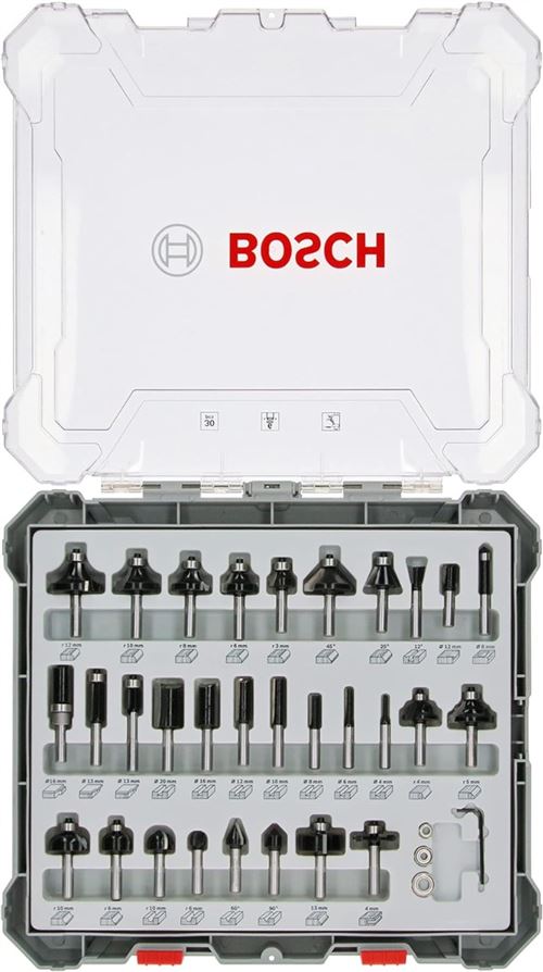 Coffret De 30 Fraises Mixtes à Ø Queue De 6 Mm - Bosch - 2607017474