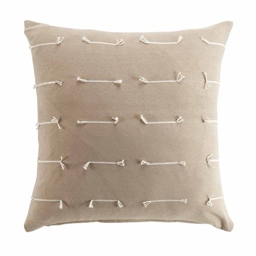 Housse de coussin 60 x 60 cm polycoton tisse fileo Taupe