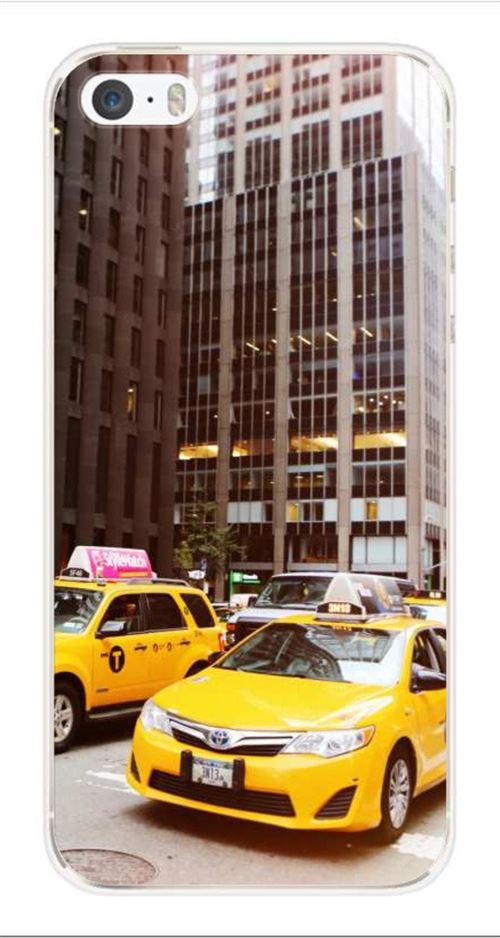Coque en silicone imprimée compatible iPhone 5 iPhone 5S NY Taxi