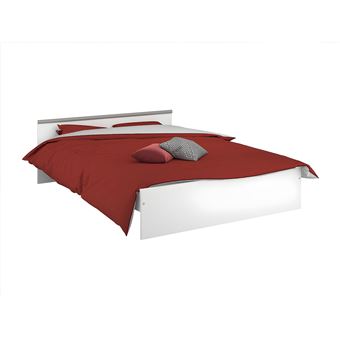 zodiac lit adulte contemporain blanc mat l 140 x l 190 cm achat prix fnac