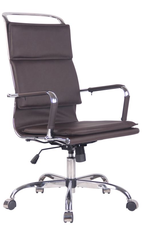 CLP Chaise de bureau Bedford en similicuir et veritable cuir  Café/Similicuir