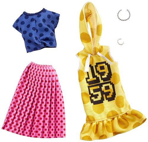 Barbie ensemble robe jupe et robe poupée ado à pois 2-pièces