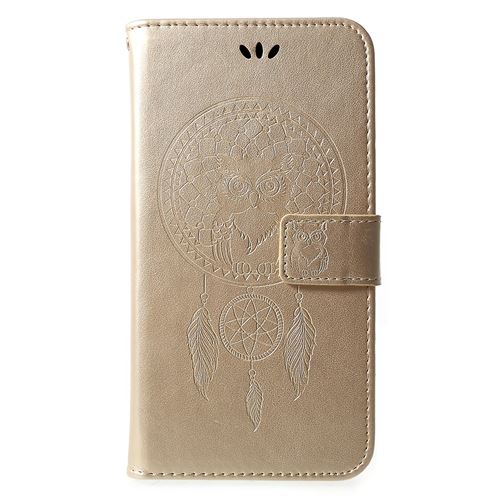 Etui en PU Attrape-rêve de hibou or pour votre Samsung Galaxy J6 Plus/J6 Prime