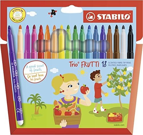 Stabilo trio frutti - étui carton de 18 feutres pointe moyenne (encre parfumée) - coloris assortis