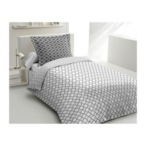 LOVELY HOME Parure de couette Coton ELLY - Blanc - 140x200 cm