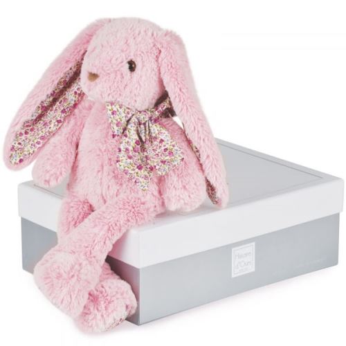Peluche lapin rose moyen modèle copains câlins - histoire d'ours