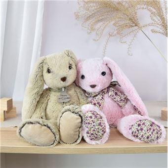 Animal en peluche Doudou et Compagnie Copains Câlins Lapin Rose 40 cm