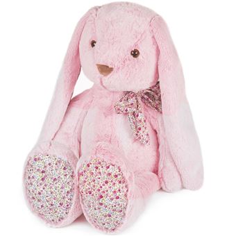 Animal en peluche Doudou et Compagnie Copains Câlins Lapin Rose 40 cm