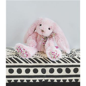 Animal en peluche Doudou et Compagnie Copains Câlins Lapin Rose 40 cm