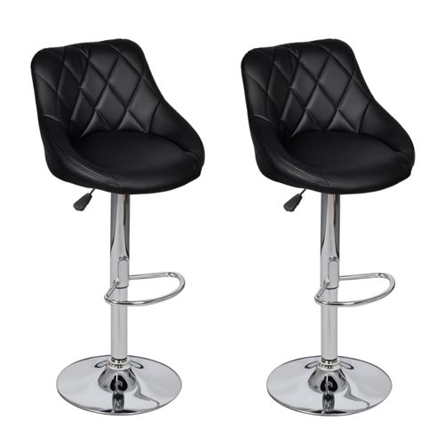 vidaXL Tabouret de bar 2 pcs Noir