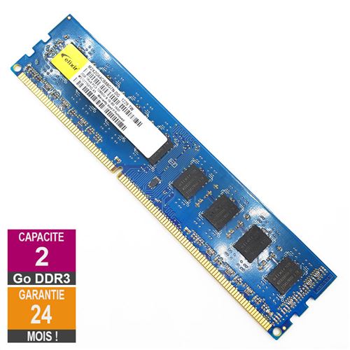 Barrette Mémoire 2Go Ram Ddr3 Elixir M2X2G64Cb88G7N-Dg Dimm Pc3-12800U 1Rx8