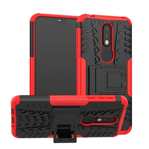 Coque en TPU antidérapant hybride rouge pour votre Nokia 7.1