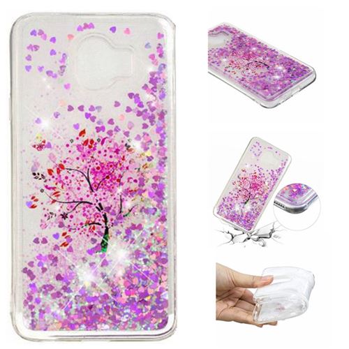 Coque en TPU paillettes scintillantes dynamiques arbre fleuri pour votre Samsung Galaxy J4 (2018)